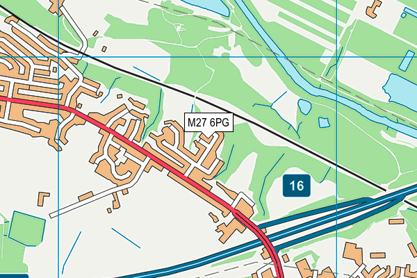 M27 6PG map - OS VectorMap District (Ordnance Survey)
