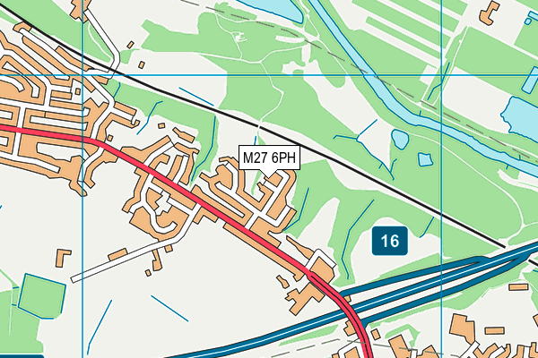 M27 6PH map - OS VectorMap District (Ordnance Survey)
