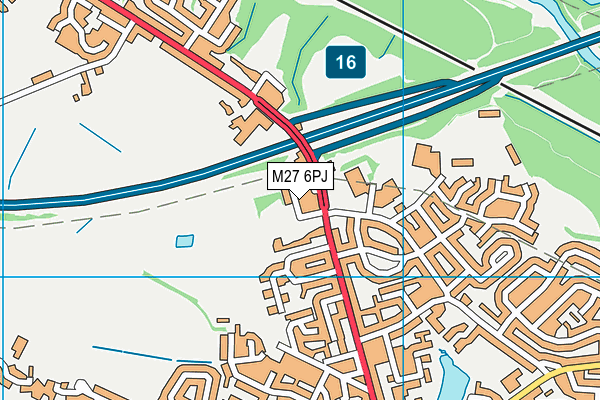 M27 6PJ map - OS VectorMap District (Ordnance Survey)
