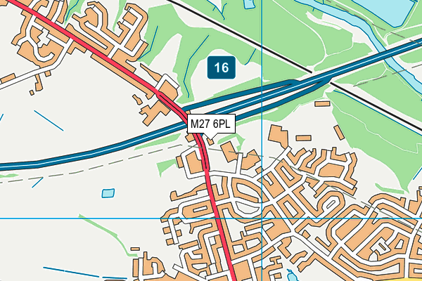 M27 6PL map - OS VectorMap District (Ordnance Survey)