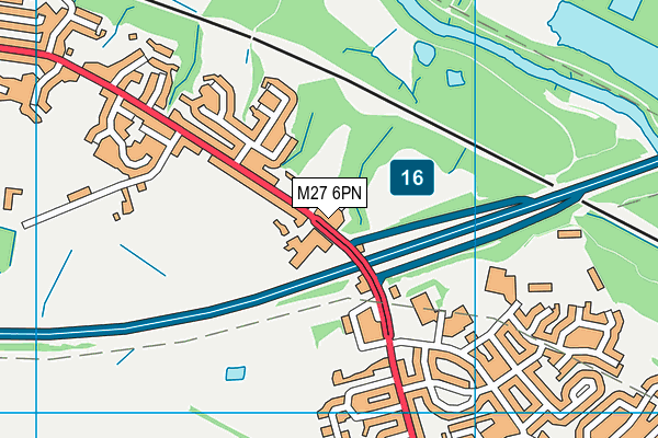 M27 6PN map - OS VectorMap District (Ordnance Survey)