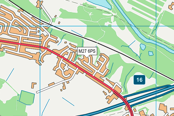 M27 6PS map - OS VectorMap District (Ordnance Survey)