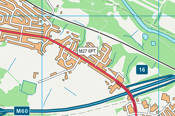 M27 6PT map - OS VectorMap District (Ordnance Survey)