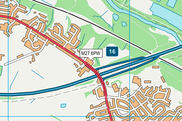 M27 6PW map - OS VectorMap District (Ordnance Survey)