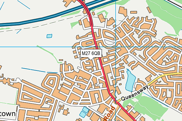 M27 6QB map - OS VectorMap District (Ordnance Survey)