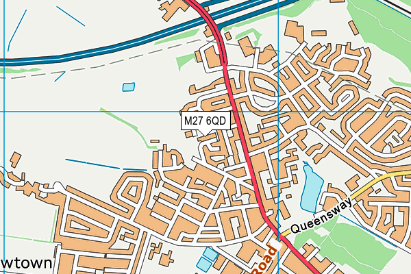 M27 6QD map - OS VectorMap District (Ordnance Survey)