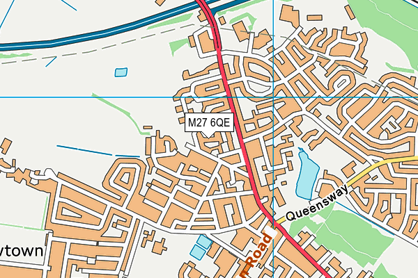 M27 6QE map - OS VectorMap District (Ordnance Survey)