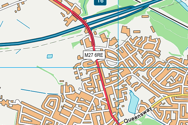 M27 6RE map - OS VectorMap District (Ordnance Survey)