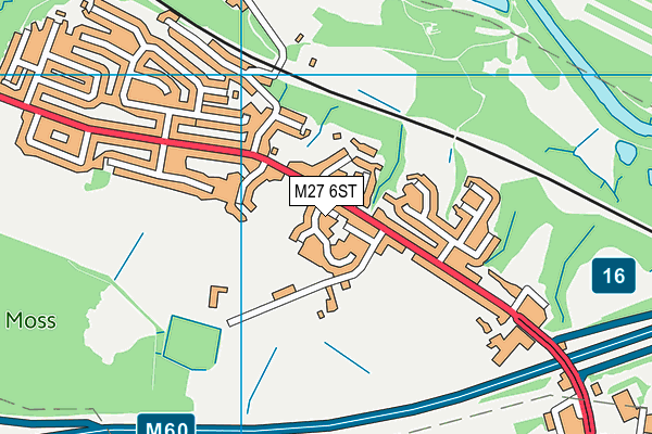 M27 6ST map - OS VectorMap District (Ordnance Survey)