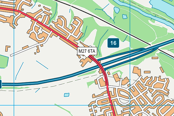 M27 6TA map - OS VectorMap District (Ordnance Survey)