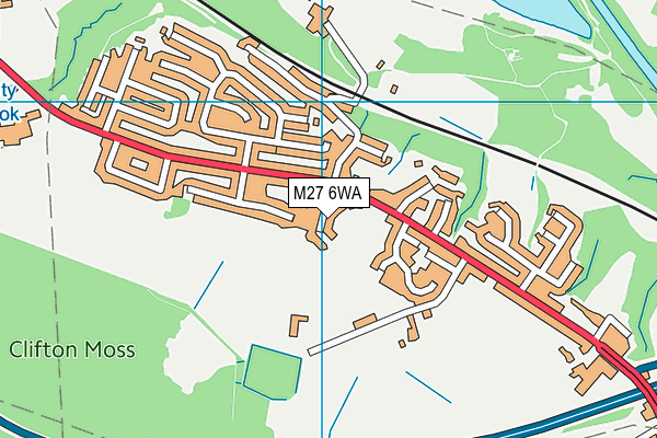 M27 6WA map - OS VectorMap District (Ordnance Survey)