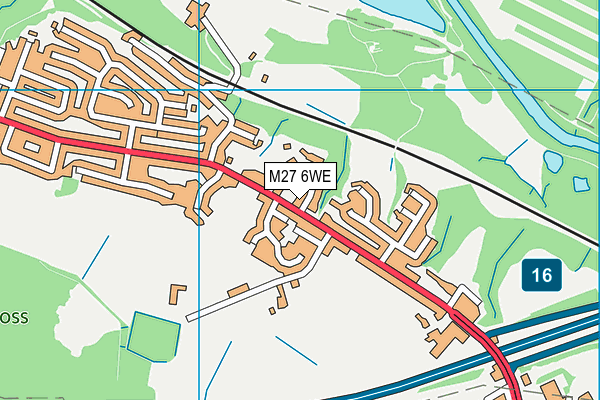 M27 6WE map - OS VectorMap District (Ordnance Survey)