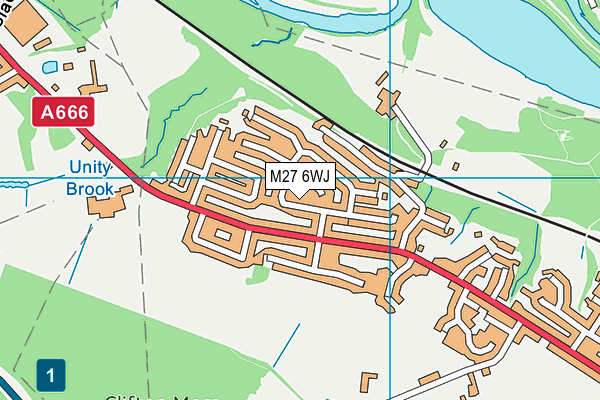 M27 6WJ map - OS VectorMap District (Ordnance Survey)