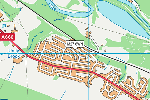 M27 6WN map - OS VectorMap District (Ordnance Survey)