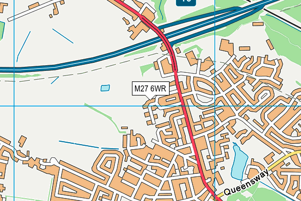 M27 6WR map - OS VectorMap District (Ordnance Survey)