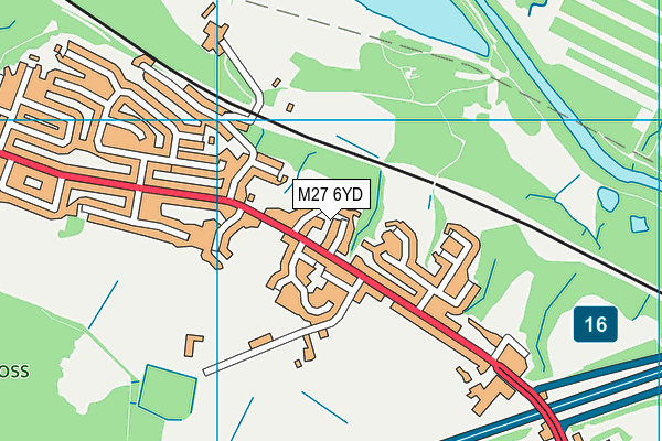 M27 6YD map - OS VectorMap District (Ordnance Survey)