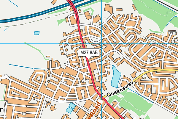 M27 8AB map - OS VectorMap District (Ordnance Survey)