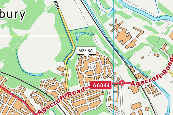 M27 8AJ map - OS VectorMap District (Ordnance Survey)