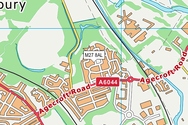 M27 8AL map - OS VectorMap District (Ordnance Survey)