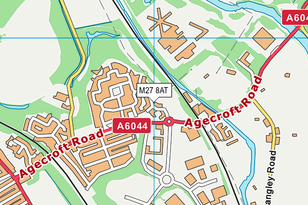 M27 8AT map - OS VectorMap District (Ordnance Survey)