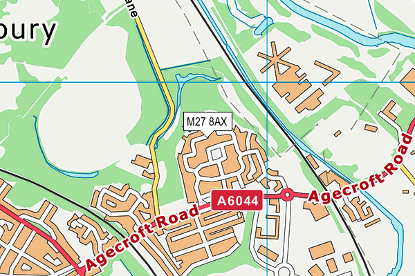 M27 8AX map - OS VectorMap District (Ordnance Survey)