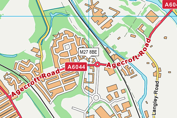 M27 8BE map - OS VectorMap District (Ordnance Survey)