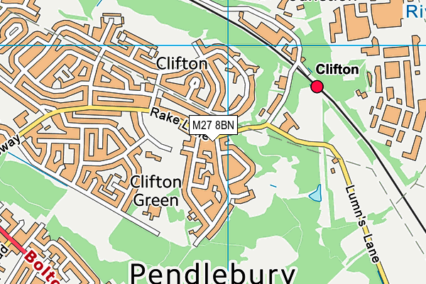 M27 8BN map - OS VectorMap District (Ordnance Survey)