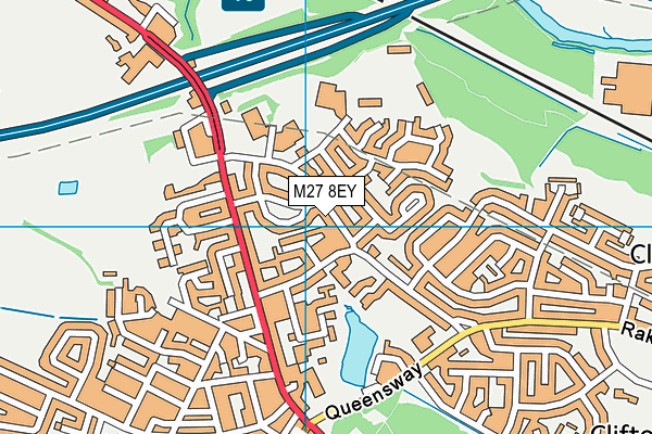 M27 8EY map - OS VectorMap District (Ordnance Survey)