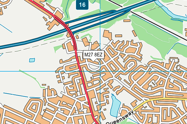 M27 8EZ map - OS VectorMap District (Ordnance Survey)