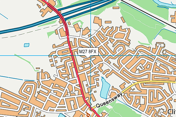 M27 8FX map - OS VectorMap District (Ordnance Survey)