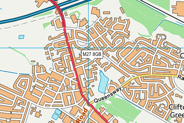 M27 8GB map - OS VectorMap District (Ordnance Survey)