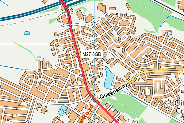 M27 8GD map - OS VectorMap District (Ordnance Survey)