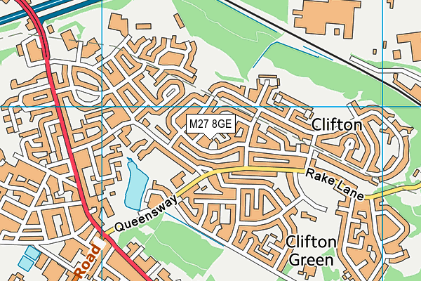 M27 8GE map - OS VectorMap District (Ordnance Survey)