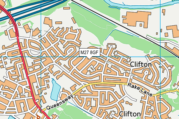 M27 8GF map - OS VectorMap District (Ordnance Survey)