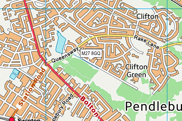 M27 8GQ map - OS VectorMap District (Ordnance Survey)