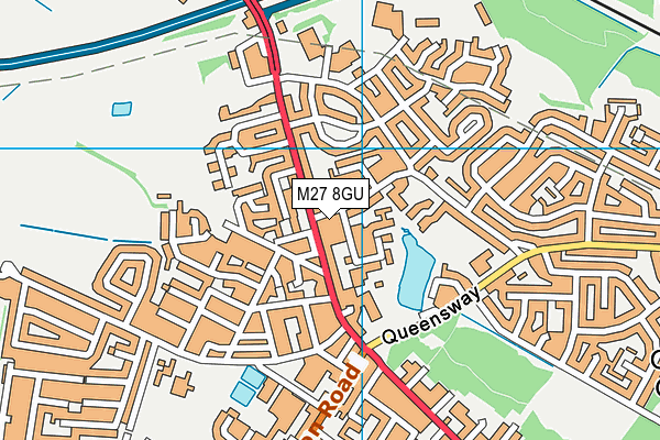 M27 8GU map - OS VectorMap District (Ordnance Survey)