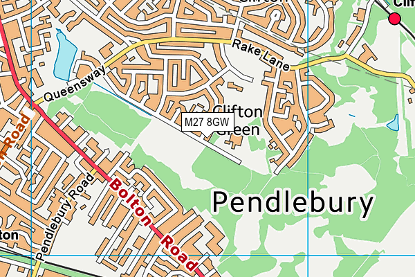 The Clifton Centre Pru map (M27 8GW) - OS VectorMap District (Ordnance Survey)