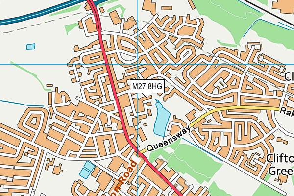 M27 8HG map - OS VectorMap District (Ordnance Survey)