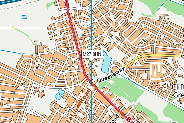 M27 8HN map - OS VectorMap District (Ordnance Survey)