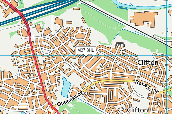 M27 8HU map - OS VectorMap District (Ordnance Survey)