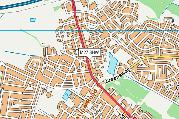 M27 8HW map - OS VectorMap District (Ordnance Survey)