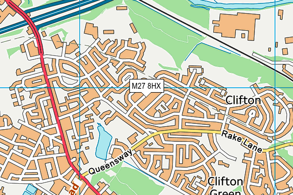 M27 8HX map - OS VectorMap District (Ordnance Survey)