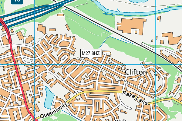 M27 8HZ map - OS VectorMap District (Ordnance Survey)