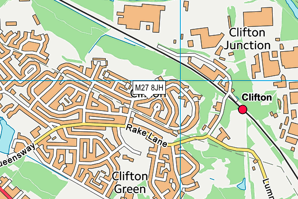 M27 8JH map - OS VectorMap District (Ordnance Survey)