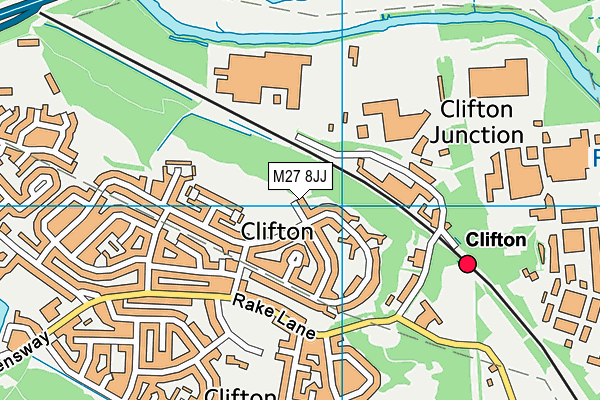 M27 8JJ map - OS VectorMap District (Ordnance Survey)