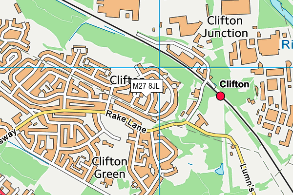 M27 8JL map - OS VectorMap District (Ordnance Survey)