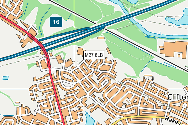 M27 8LB map - OS VectorMap District (Ordnance Survey)