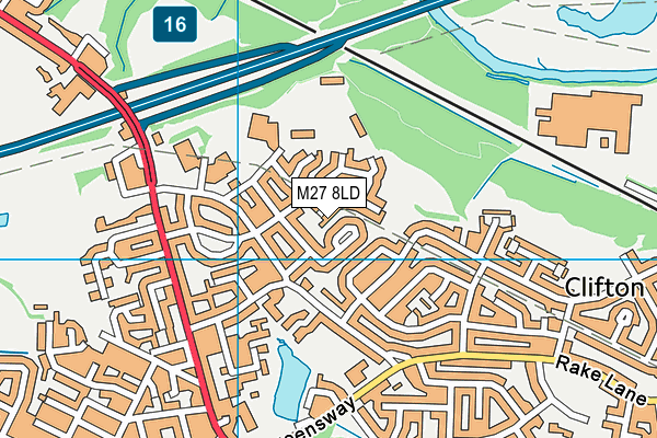 M27 8LD map - OS VectorMap District (Ordnance Survey)