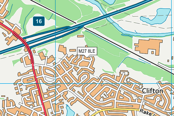 M27 8LE map - OS VectorMap District (Ordnance Survey)