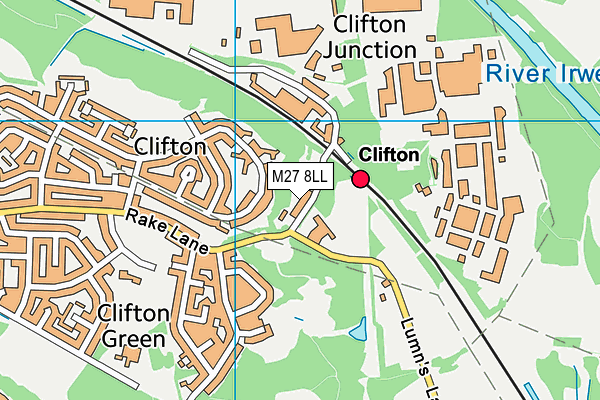 M27 8LL map - OS VectorMap District (Ordnance Survey)